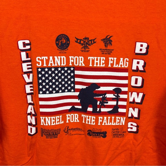 Cleveland Browns Backers Tshirt Stand For The Flag Patriotic Sz M Dawg Pound - Picture 6 of 9